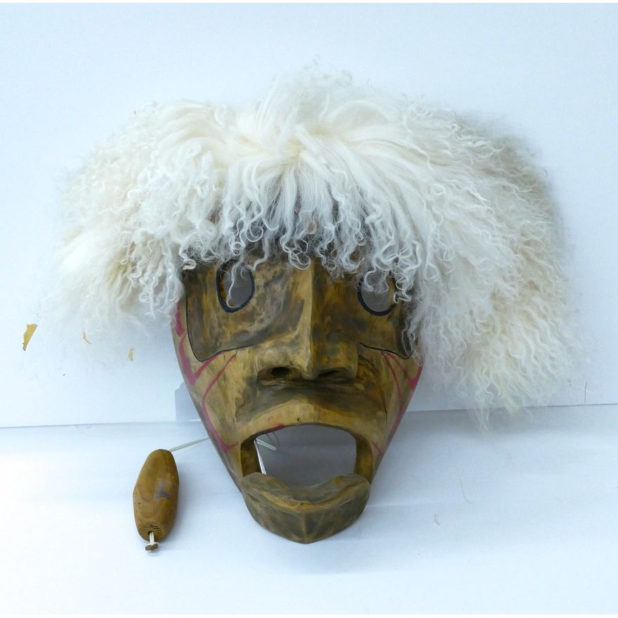Joe Ives (S'Klallam) ''Portrait Mask'' 2013 Articulated Cedar 13''x10''