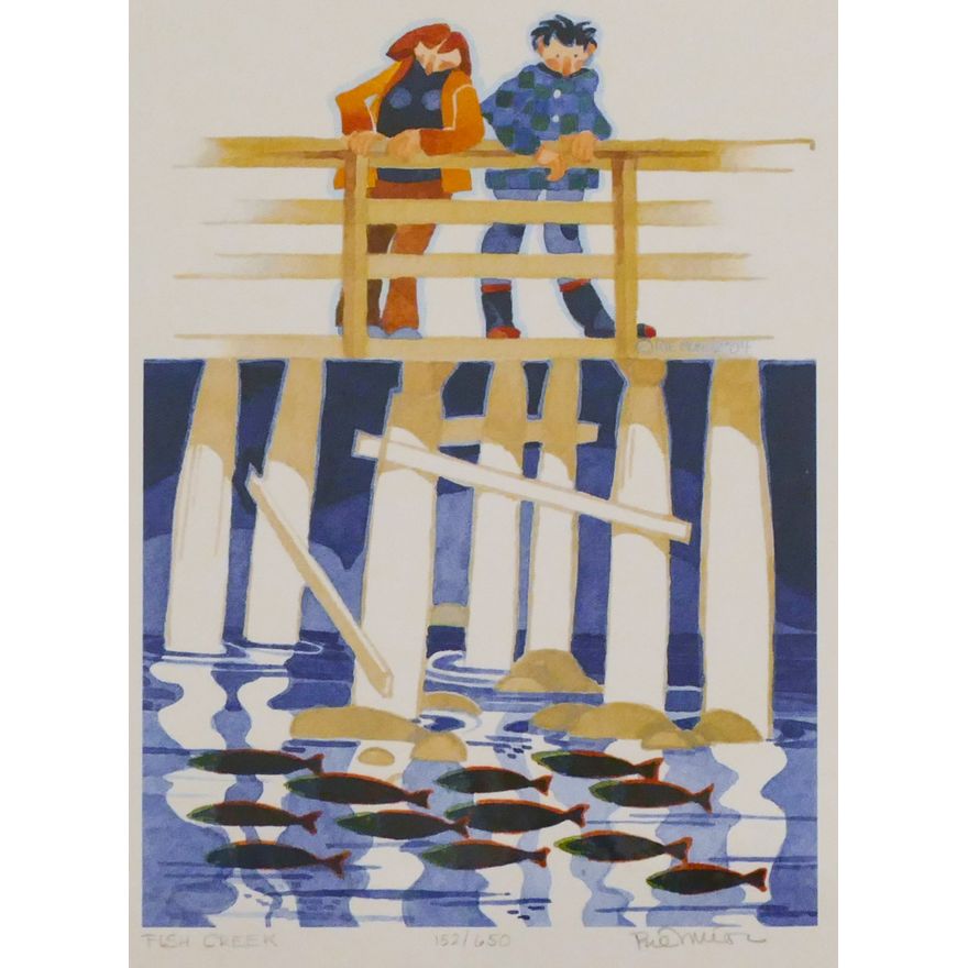 Rie Munoz ''Fish Creek'' 2004 Signed Print 12'' x 9.75'' Sheet.