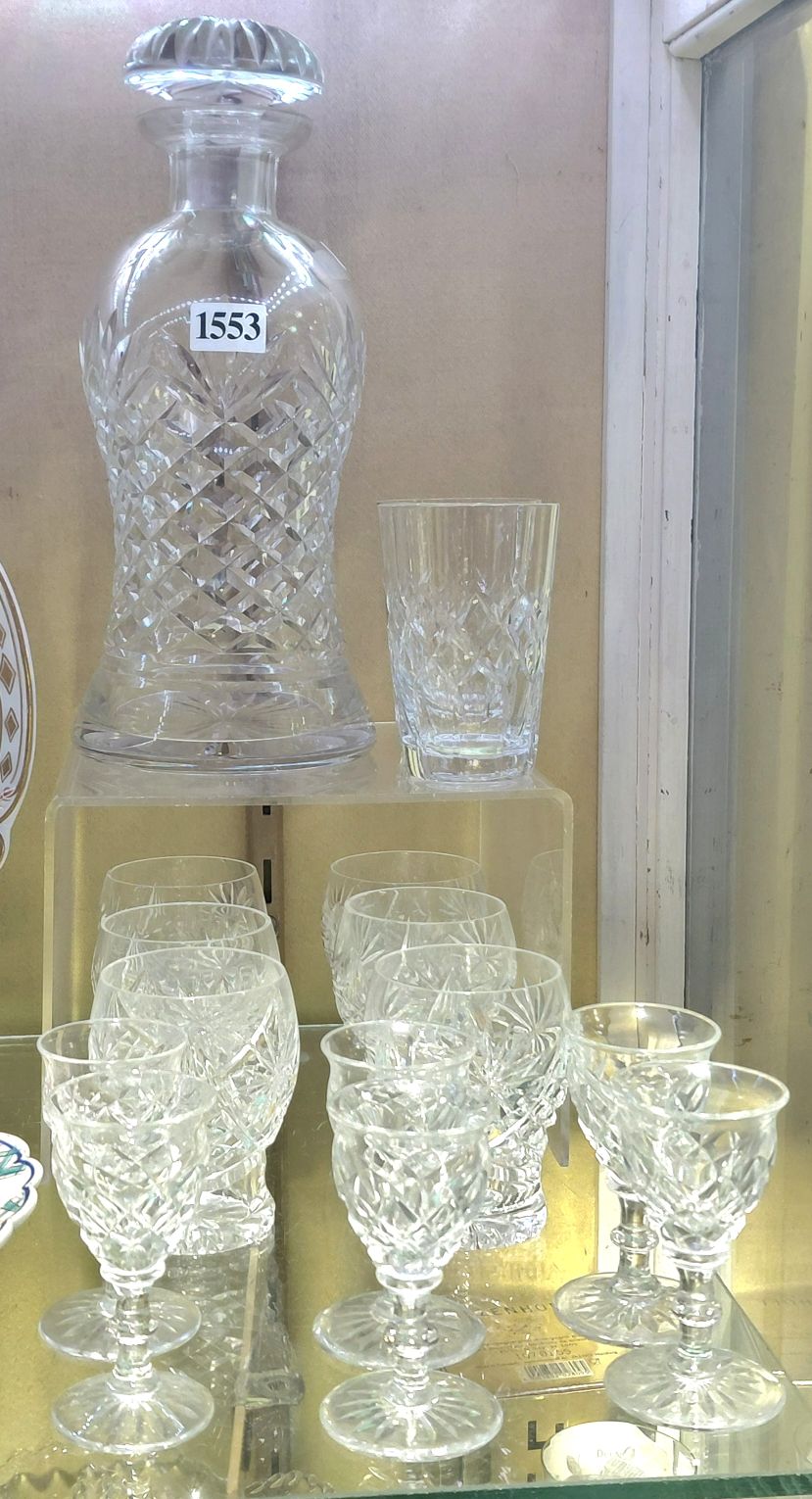 ANTIQUE DECANTER AND GLASSES