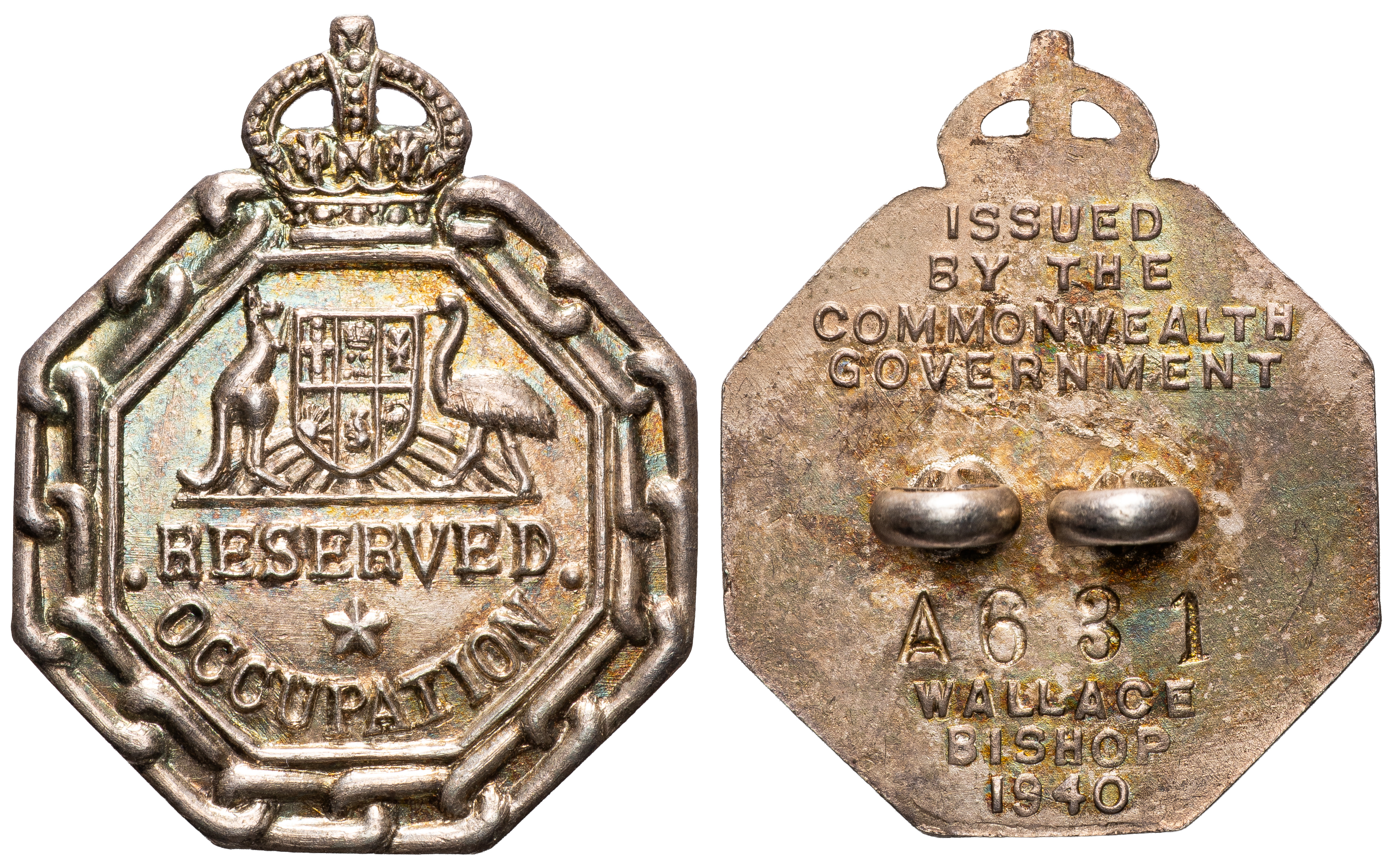 Commonwealth Government - Reserved Occupation Badge, 1940, UNC