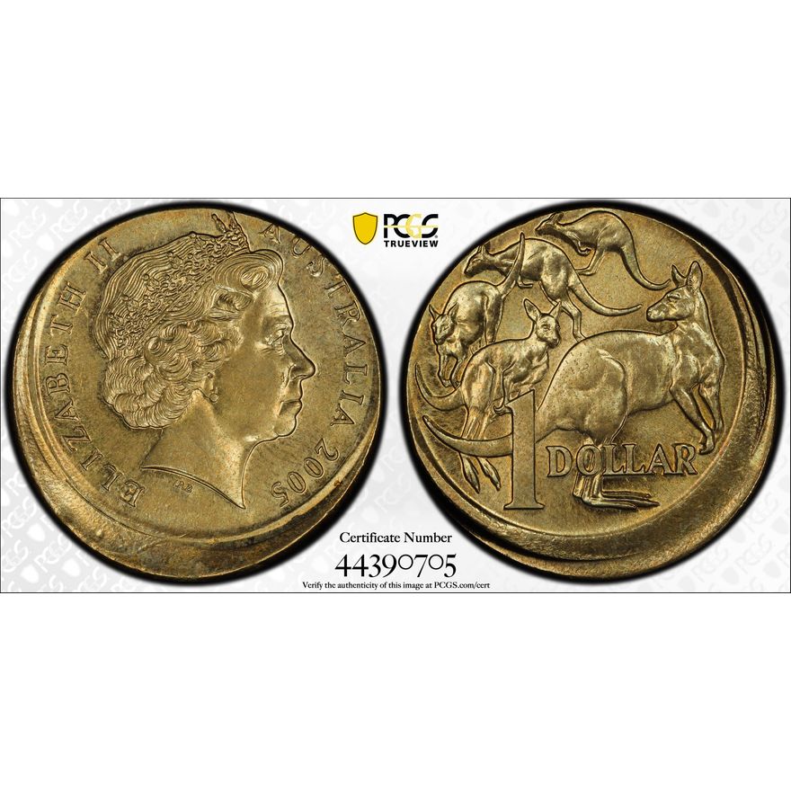 Mistrike Error One Dollar, 2005, PCGS MS64