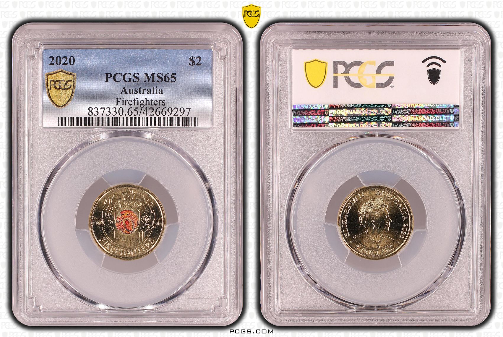 Firefighters, Two Dollar, 2020, PCGS MS65