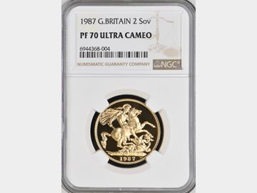 1987 ELIZABETH II PROOF GOLD 2 POUND PF70 UCAM TOP POP!