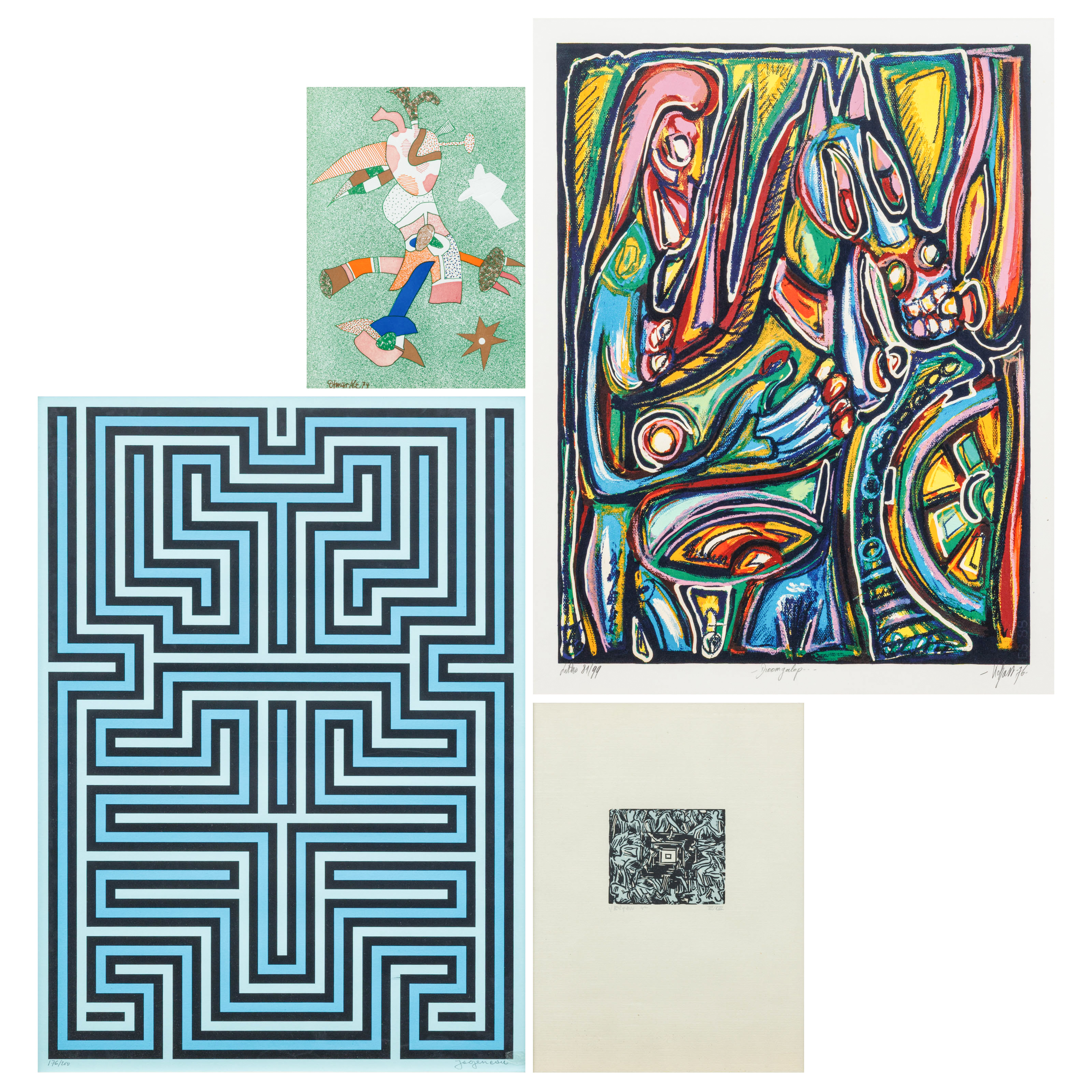 Four prints. 1. Kobass – kavel bij Bernaerts, Antwerp