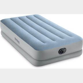 INTEX DURA-BEAM PLUS MID-RISE AIR MATTRESS: FIBER-TECH TWIN SIZE BUILT-IN USB ELECTRIC PUMP 14IN BED HEIGHT