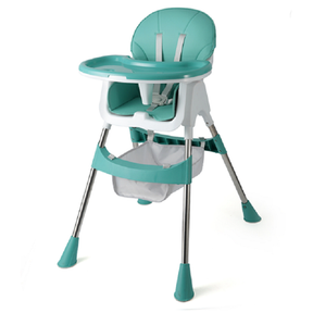 Adjustable Height Foldable Baby Dining Chair Mint Green|