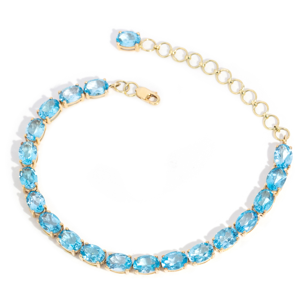 99 · 14ct Blue Topaz Line Bracelet
