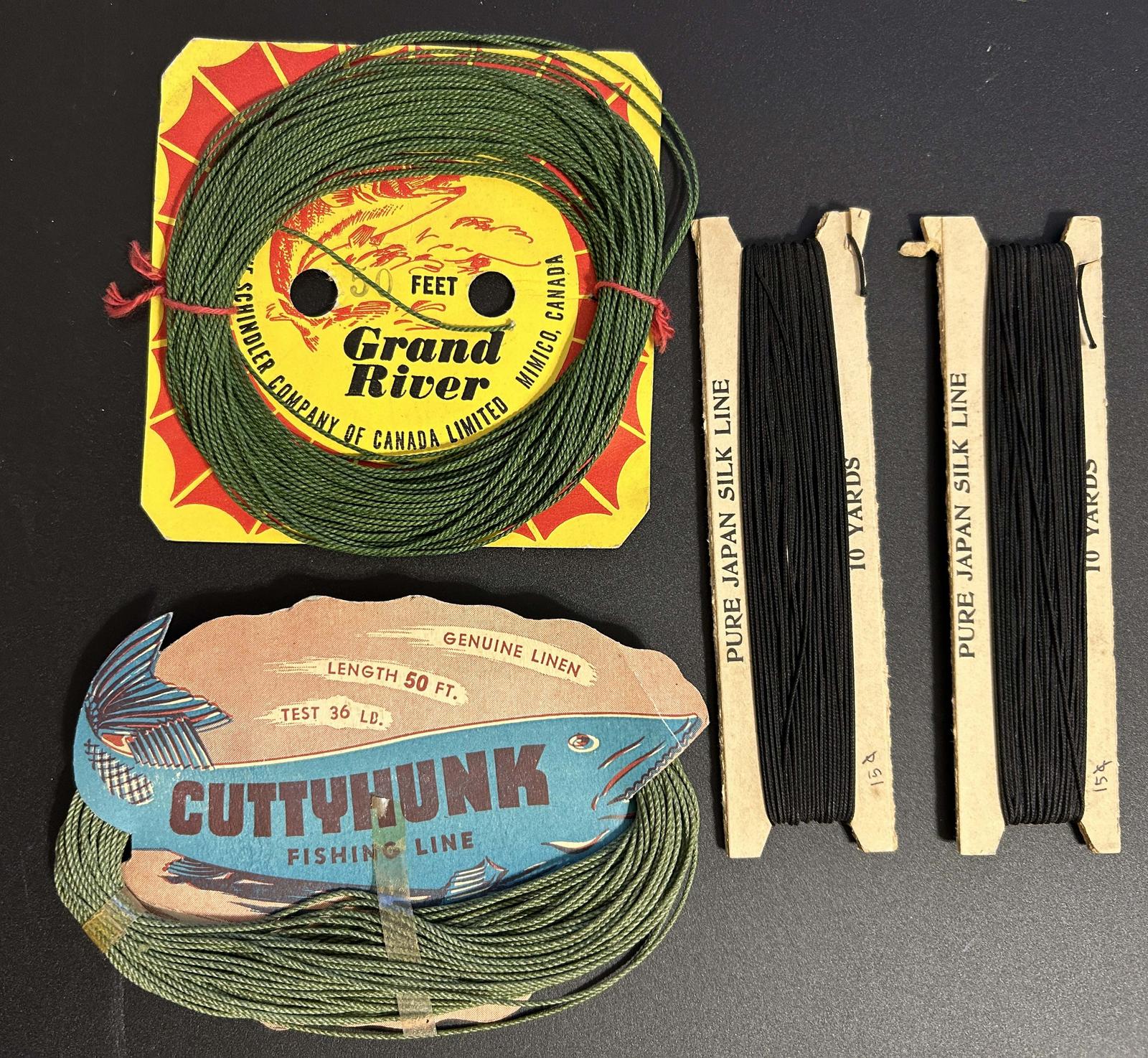 Vintage Linen and Japan Silk Fishing Line Coils