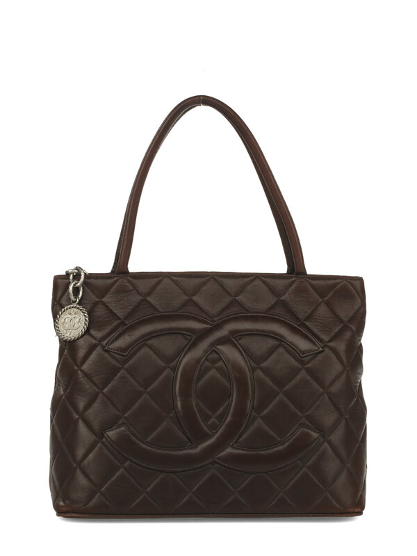 Chanel Medallion Tote in Brown Lambskin