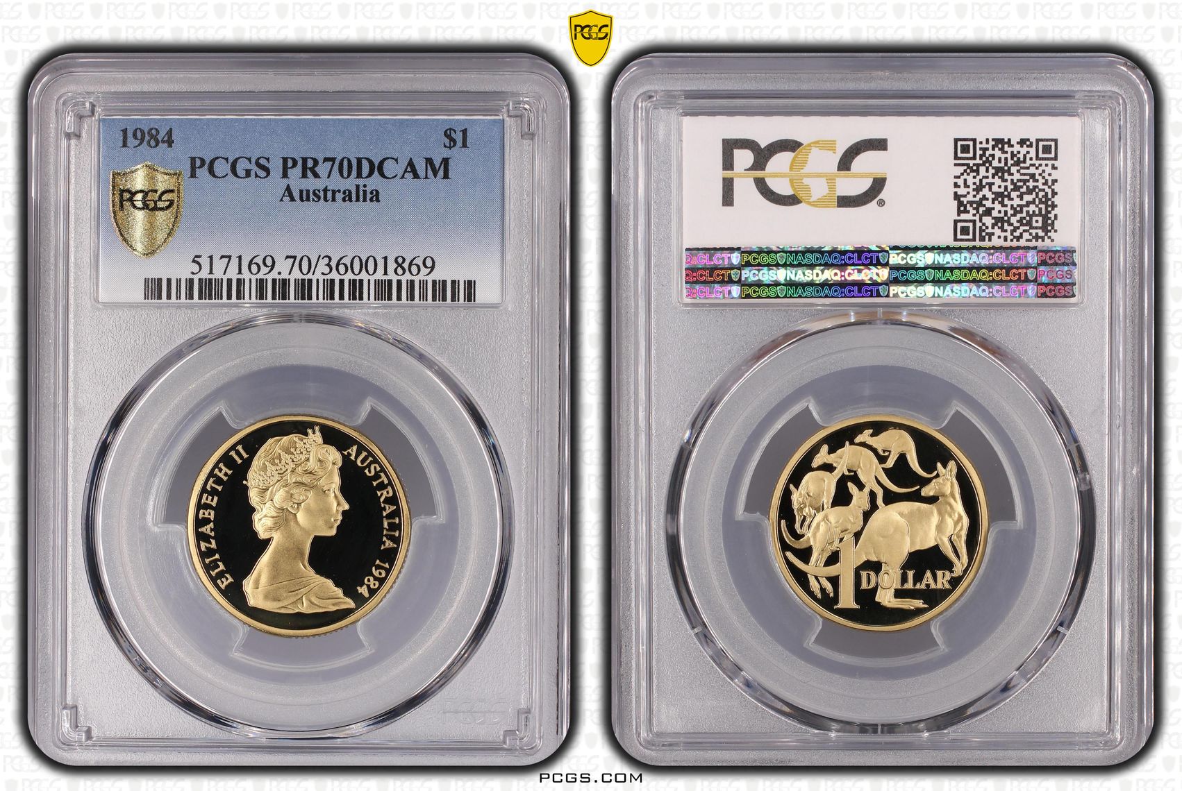343 · 1984 Australia One Dollar, $1 PCGS - PR70DCAM POP 13/0 -869