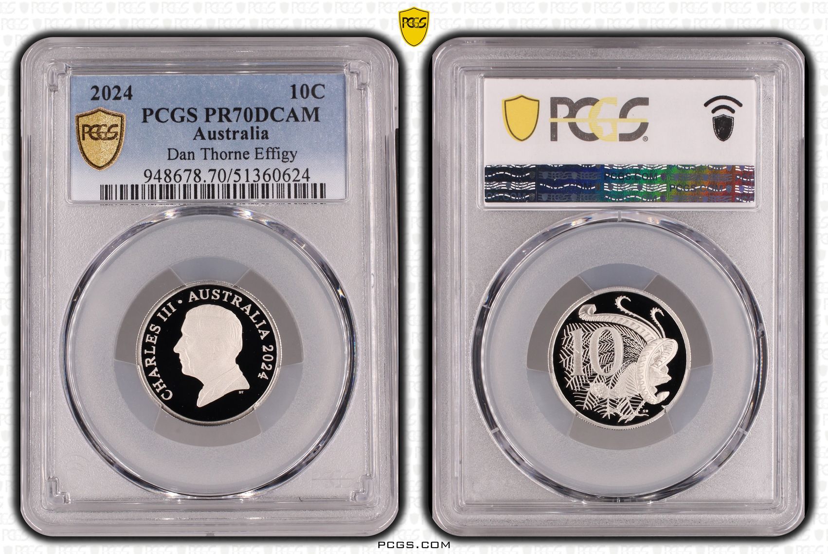 Dan Thorne Effigy, Ten Cent, 2024, PCGS PR70DCAM