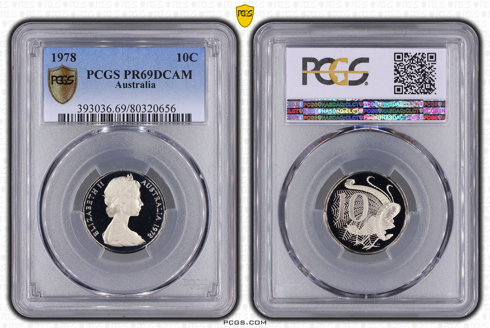 Elizabeth II, Ten Cent, 1978, PCGS PR69DCAM