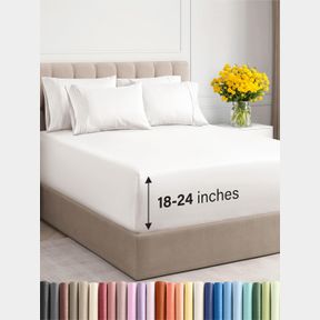 EXTRA DEEP KING SHEET SET - 6 PIECE BREATHABLE & COOLING SHEETS - HOTEL LUXURY BED SHEETS SET - EASY FIT - SOFT, WRINKLE FREE & CO