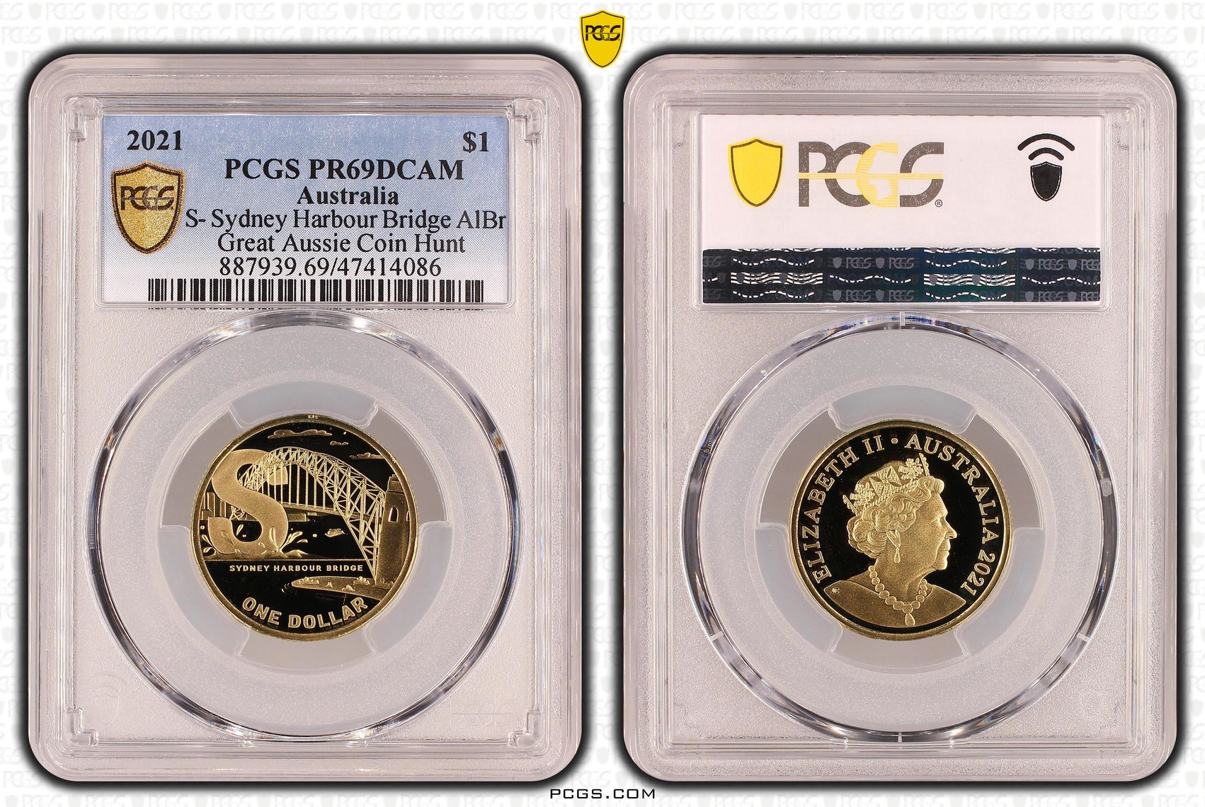 Elizabeth II, S- Sydney Harbour Bridge AlBr, One Dollar, 2021, PCGS PR69DCAM
