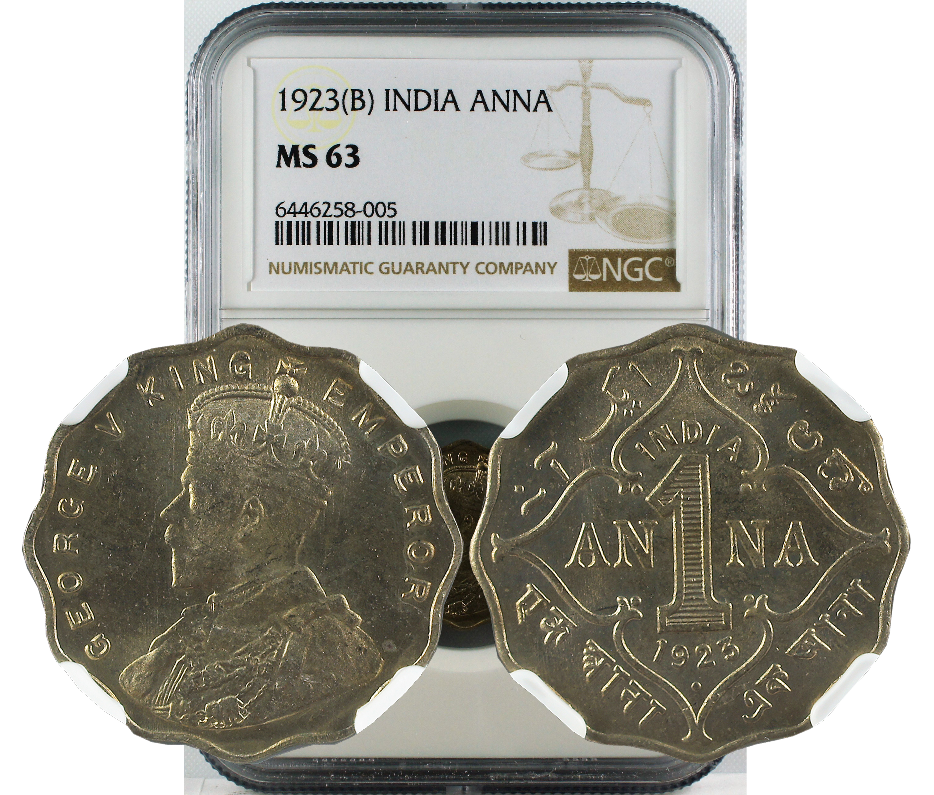 1923 B INDIA ANNA MS63