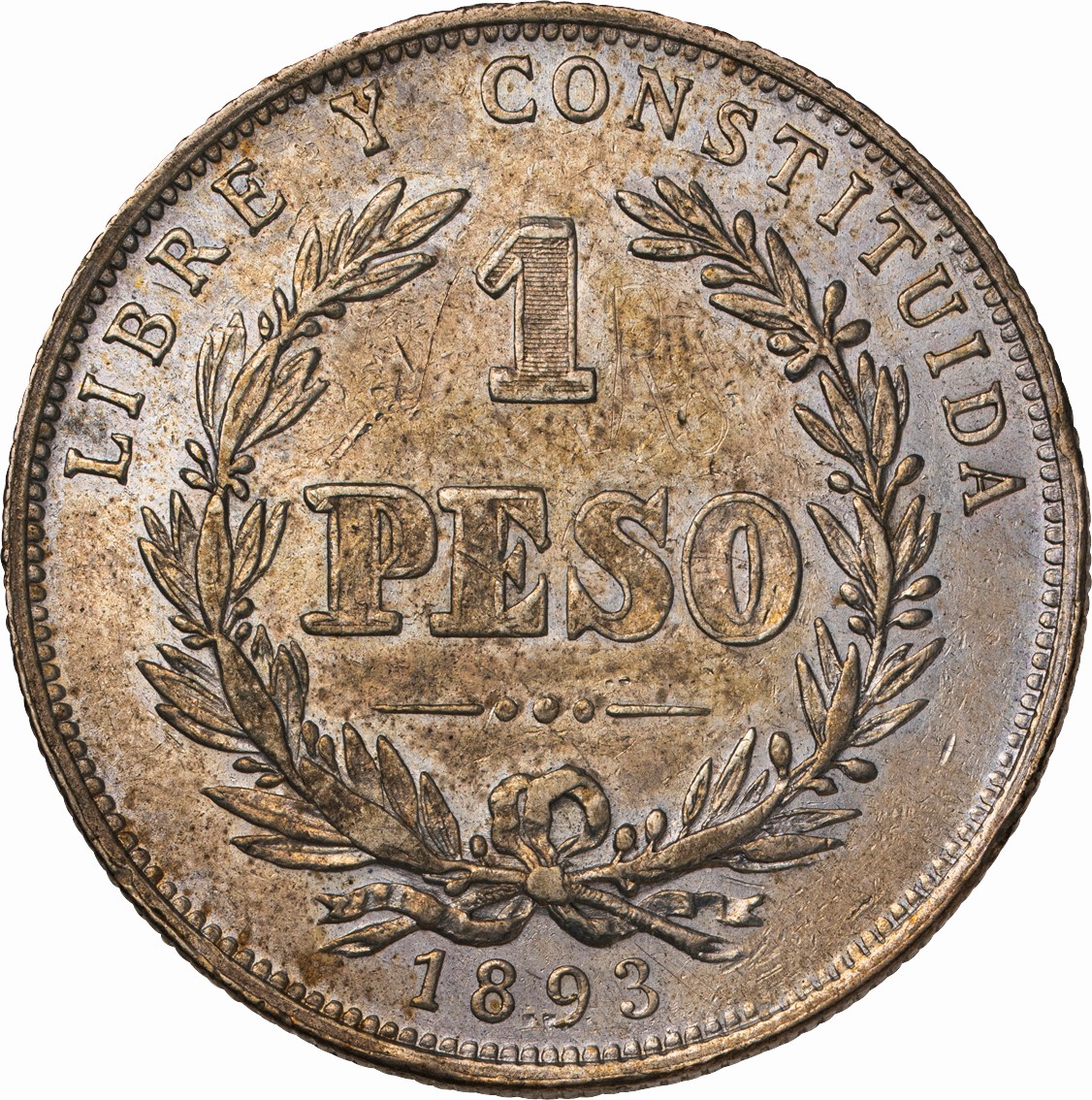 送料無料 店舗 ウルグアイ-Uruguay. 極美. KM17a 1893年 1ペソ銀貨 EF. コレクション