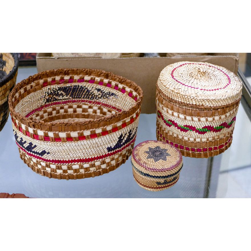 3pc Vintage Makah Indian Baskets