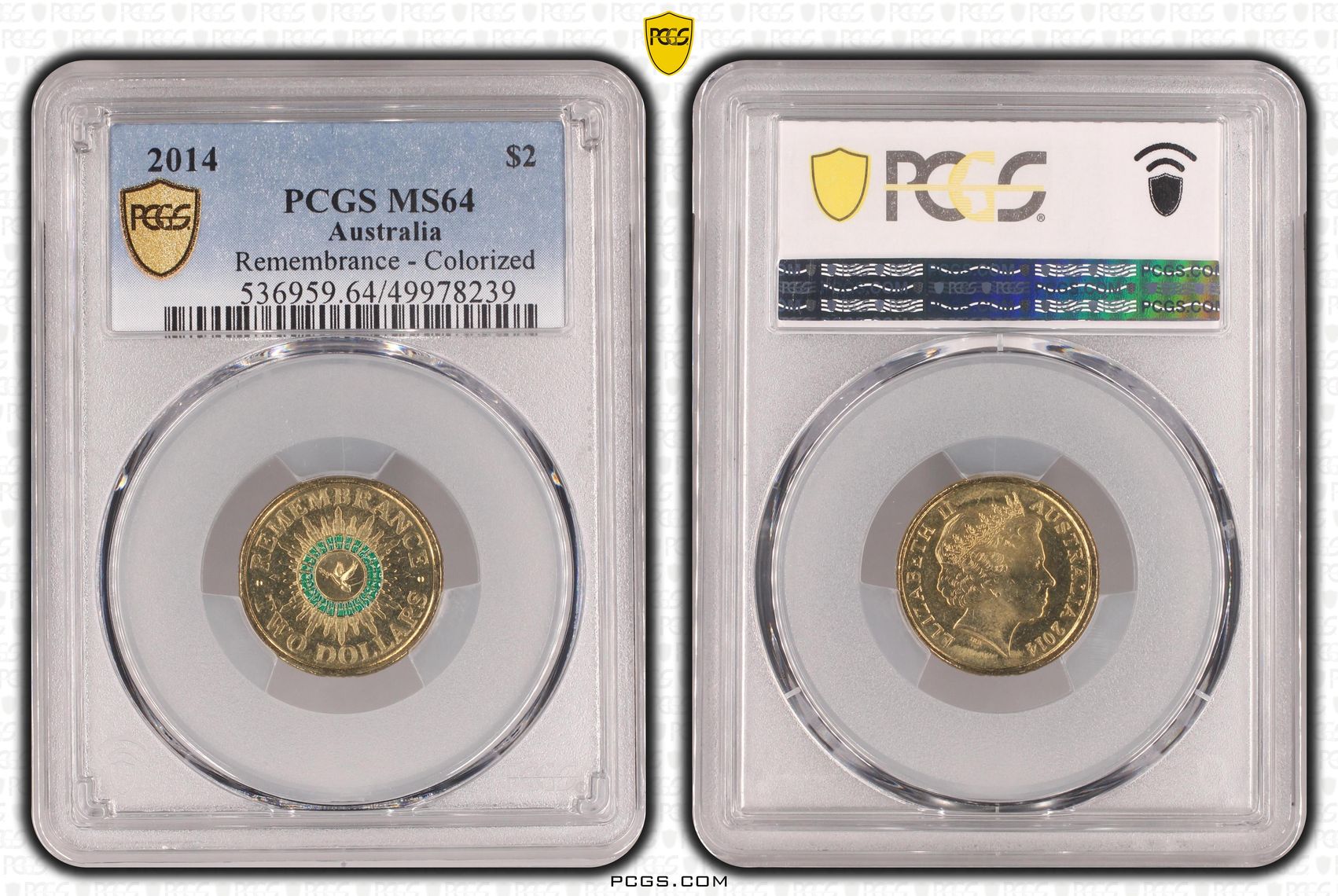 Remembrance - Colorized, Two Dollar, 2014, PCGS MS64