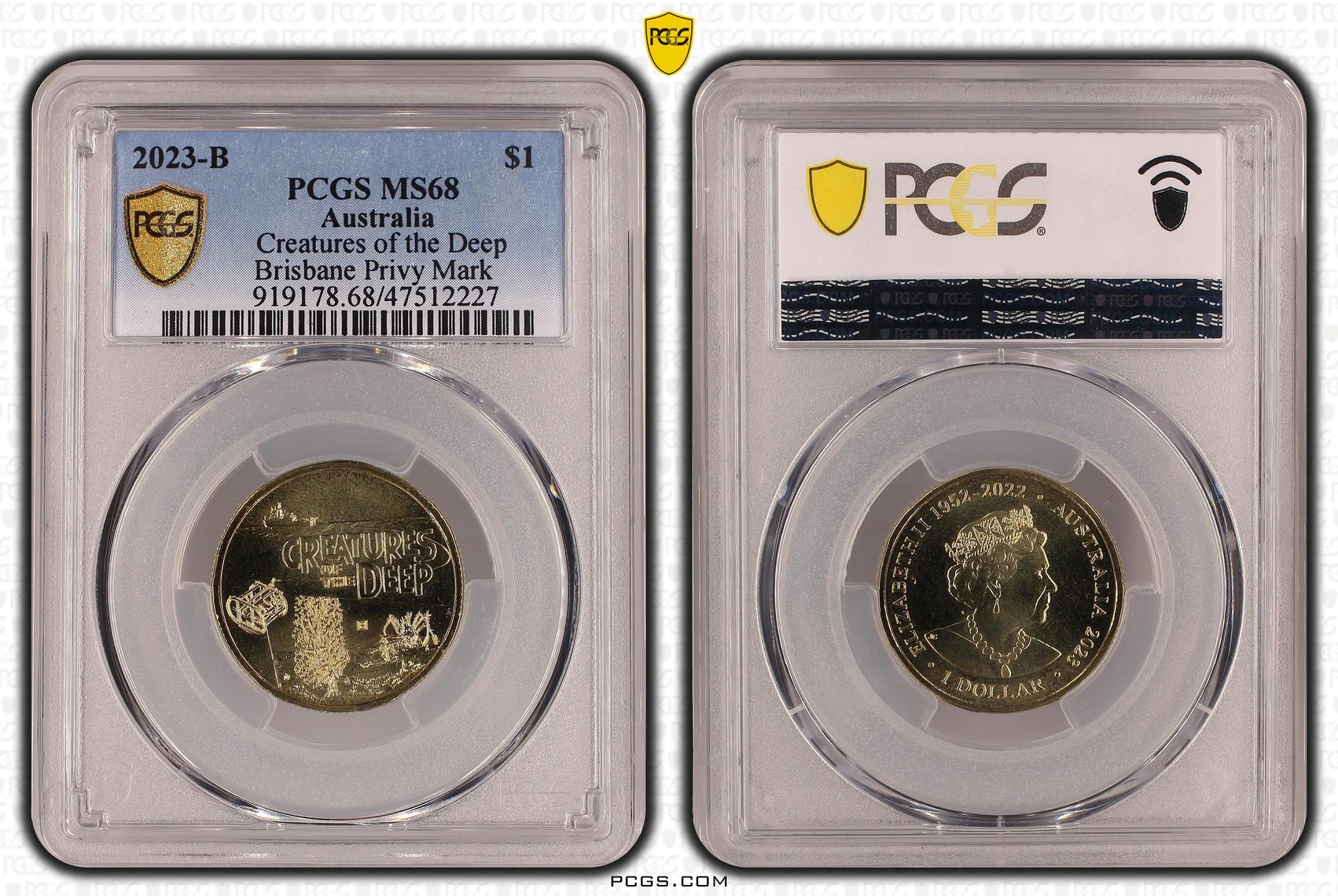 Creatures of the Deep, One Dollar, 2023-B POP Report 24/0, PCGS MS 68