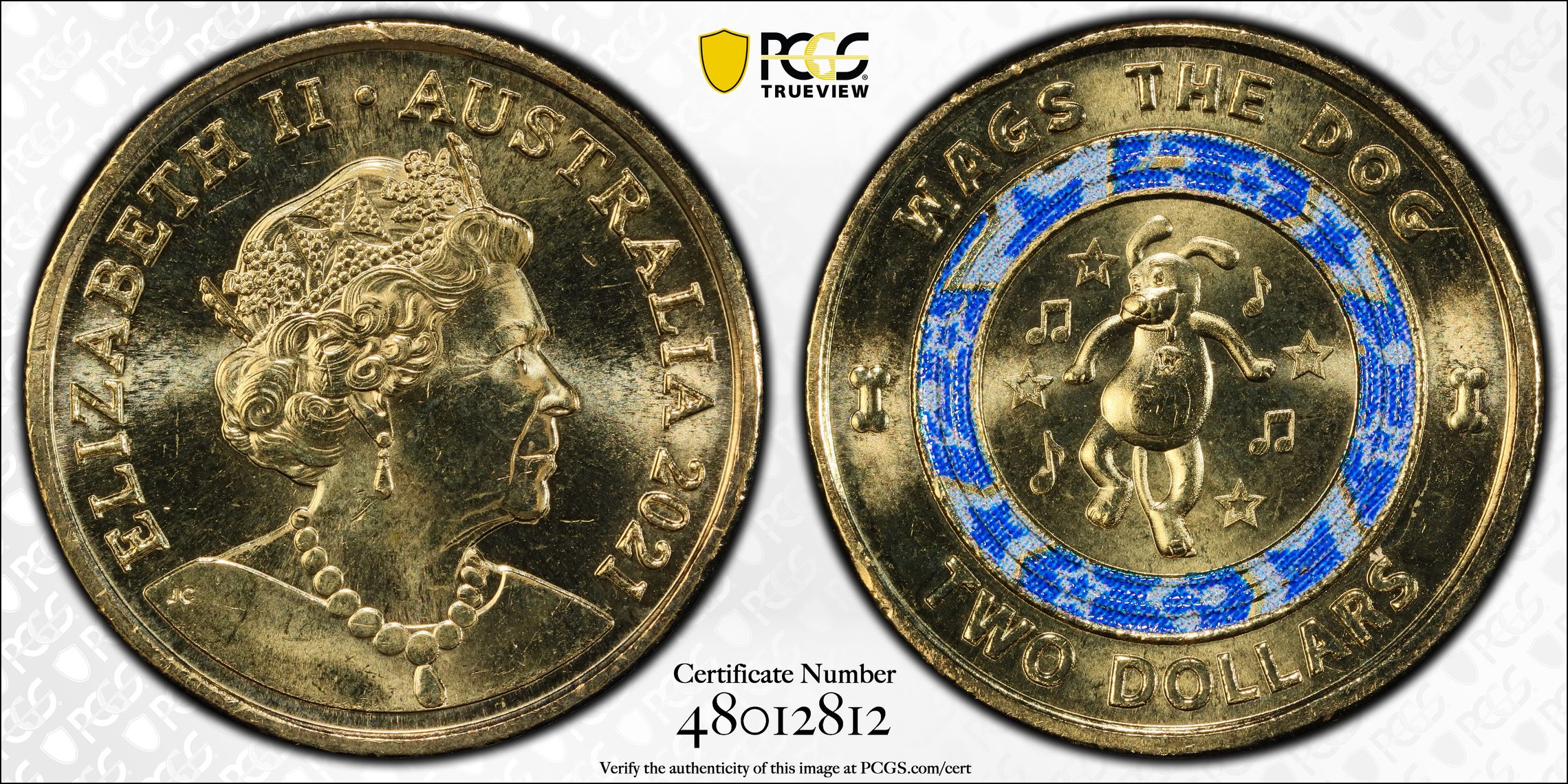 Wiggles - Wags the Dog, Two Dollar, 2021, PCGS MS68
