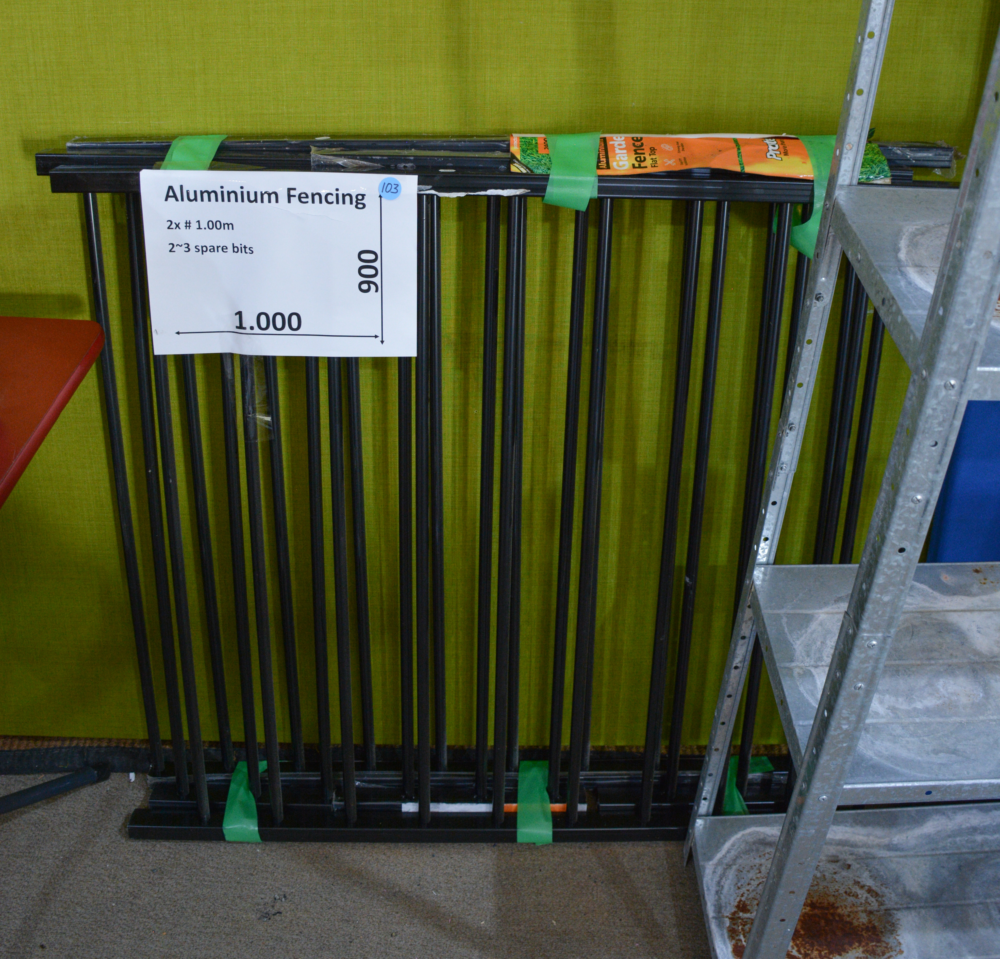 Black Aluminium Fenching 1m x 2 + Spare Bits — NZ auction result