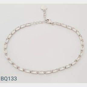 Sterling Silver Emerald Cut Tennis Bracelet - 51533/236