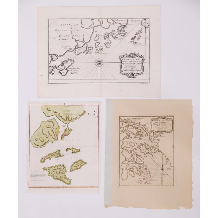 3pc 18th Century Maps of Macao & Islands- Cook etc