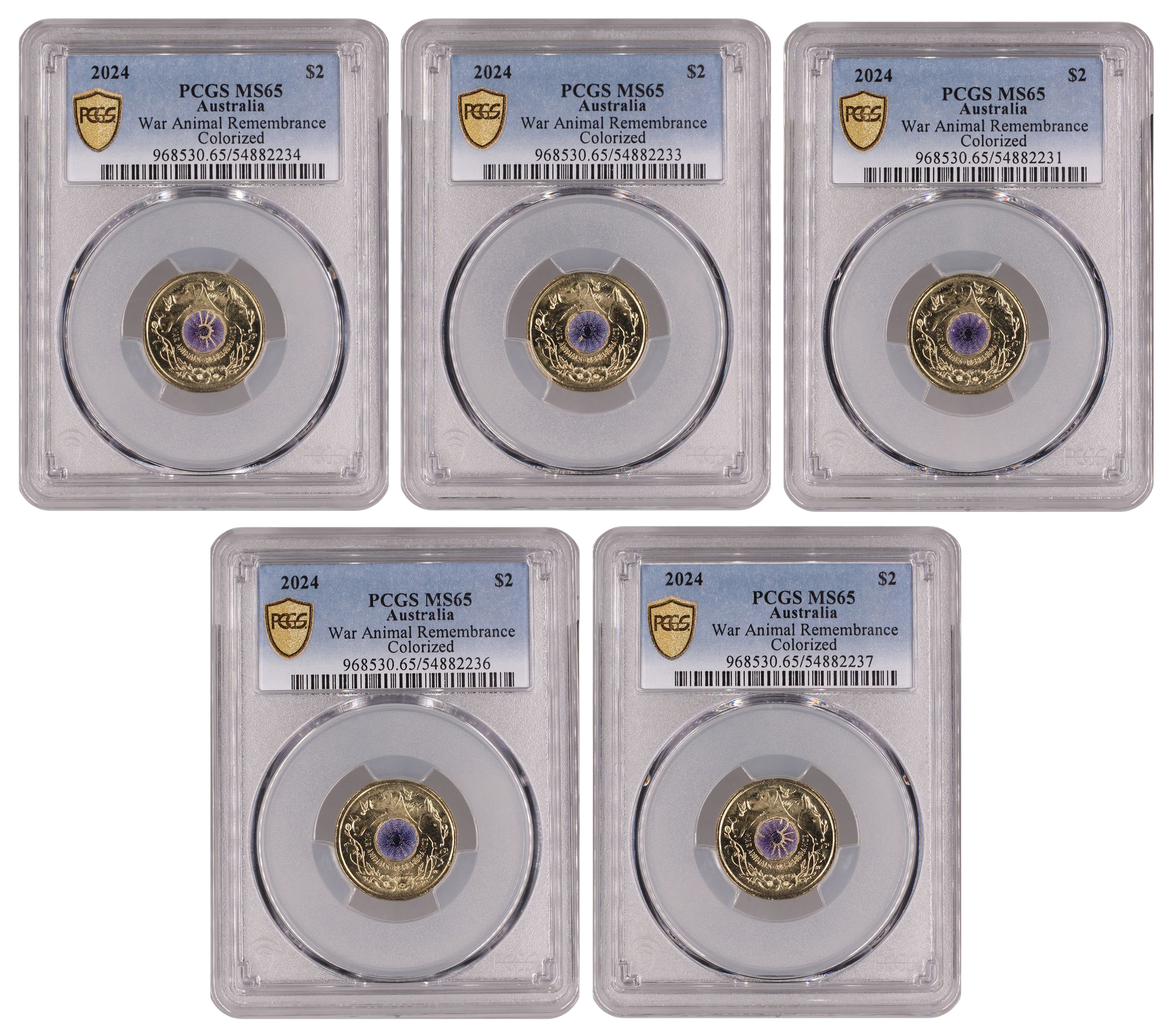 War Animal Remembrance Colorized, Two Dollar, 2024, PCGS MS65