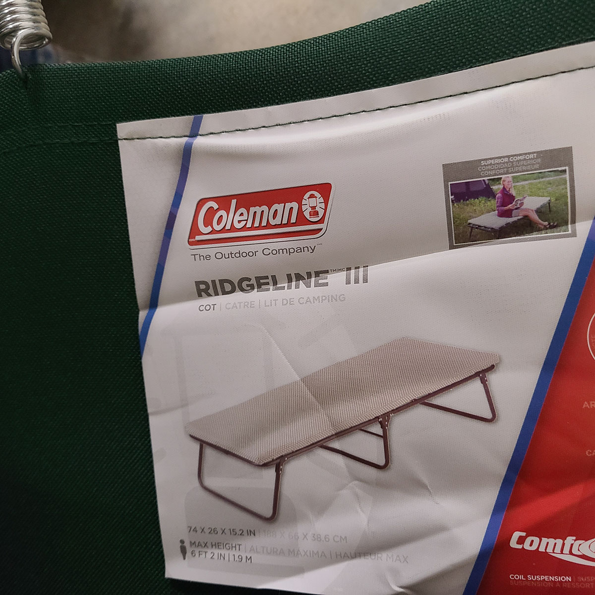 coleman ridgeline 3 cot