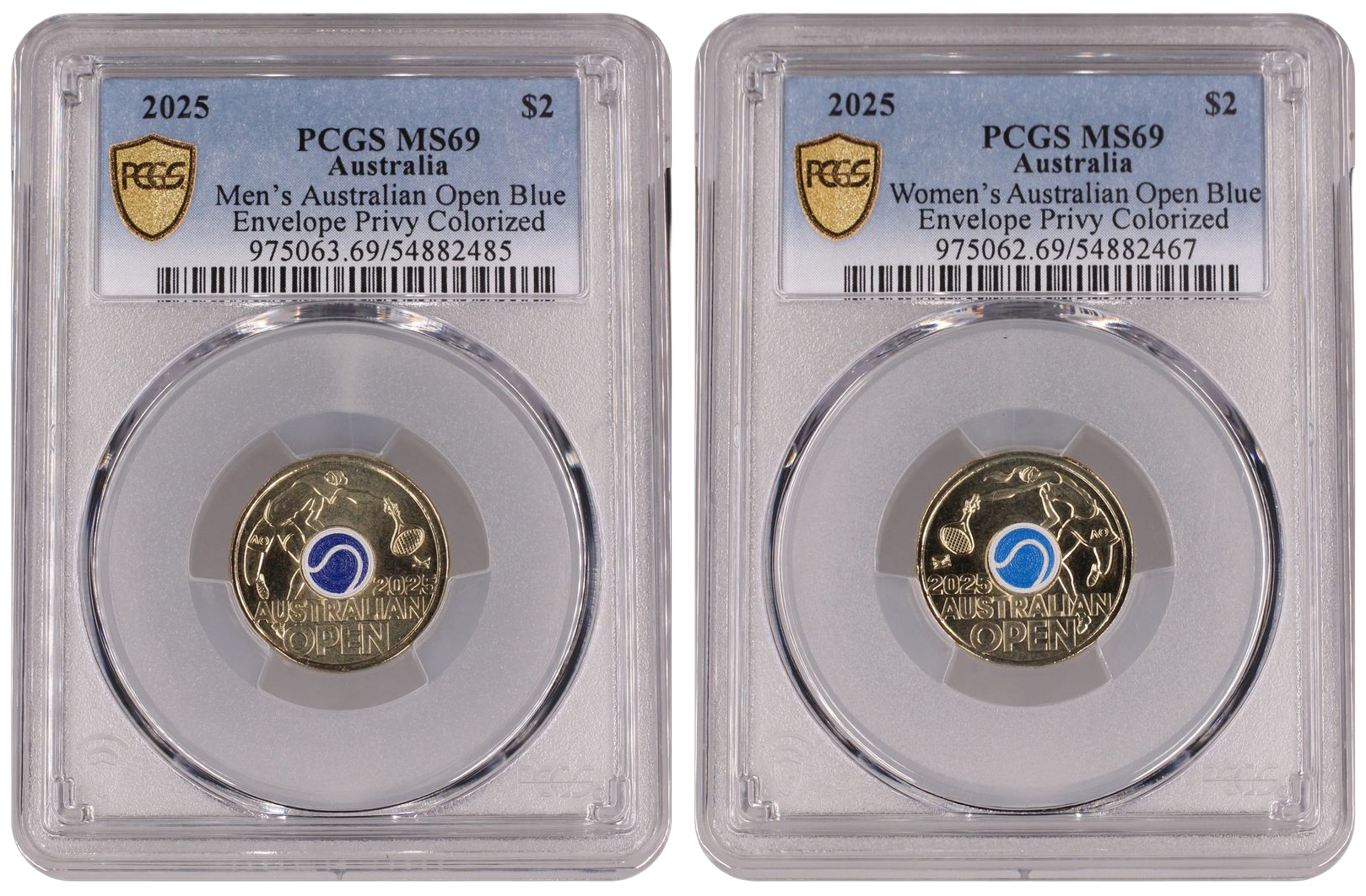 Australian Open Duo, Two Dollar, 2025, PCGS MS69