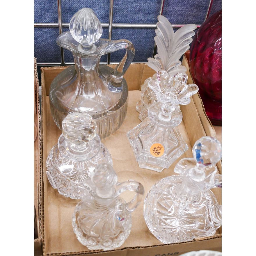 Box Cut Glass Cruets and Perfumes