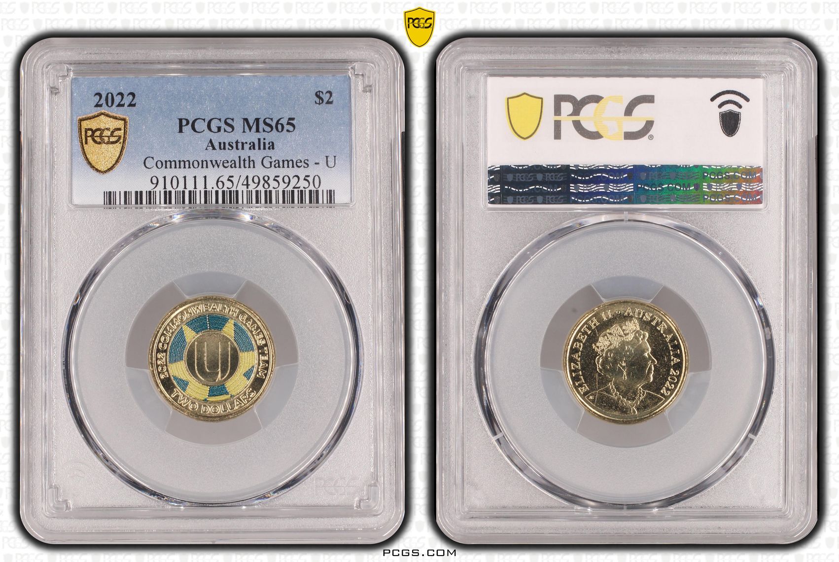Elizabeth II, Commonwealth Games - U , Two Dollar, 2022, PCGS MS65