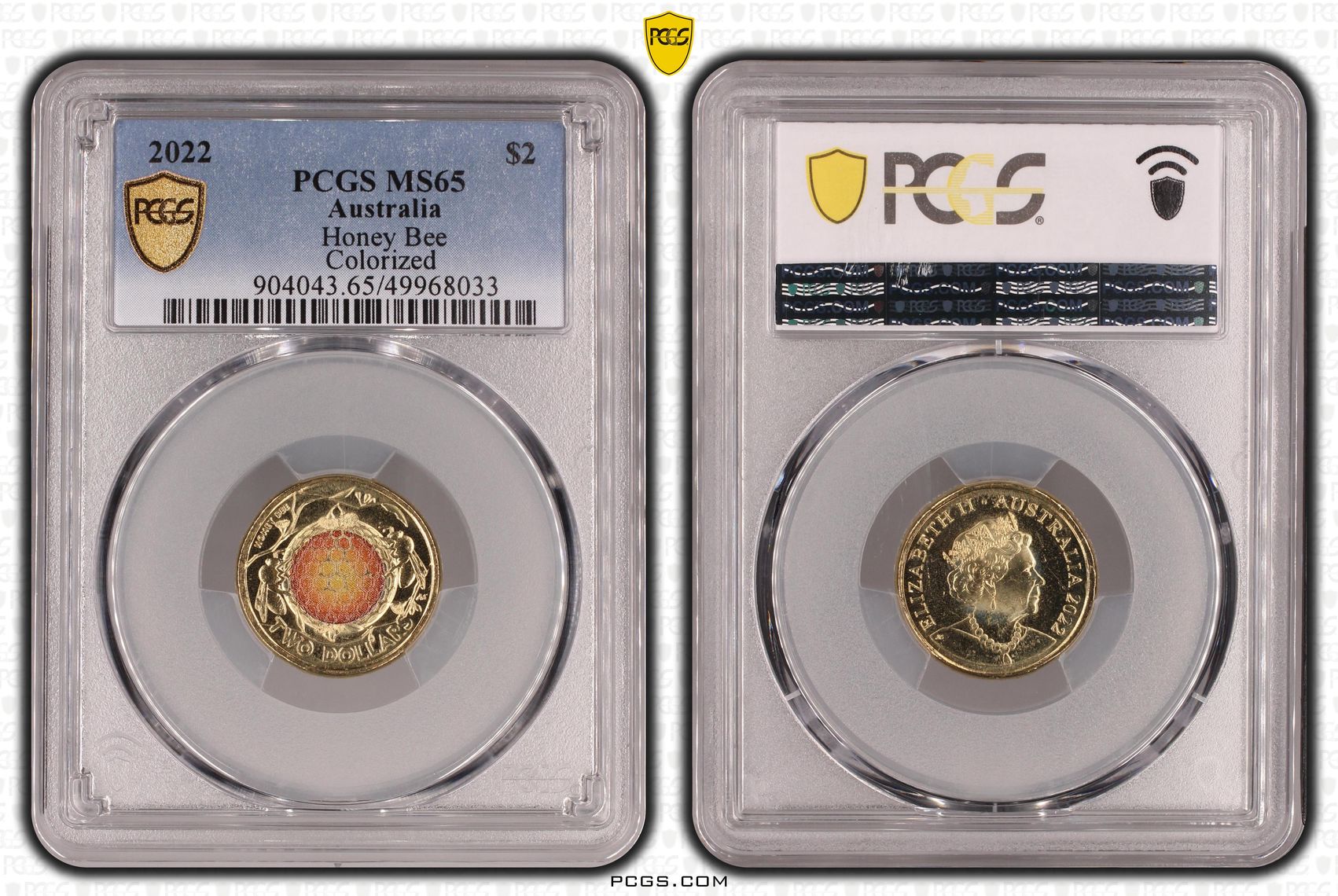 Honey Bee Colorized, Two Dollar, 2022, PCGS MS65