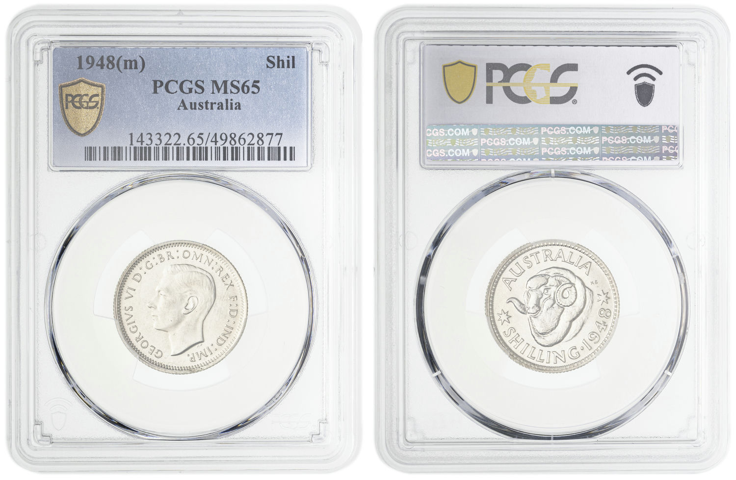 George VI, Shilling, 1948, PCGS MS65