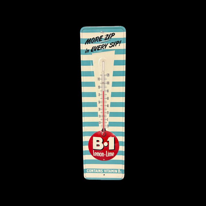 B1 Lemon Lime More Zip Tin Metal Soda Thermometer