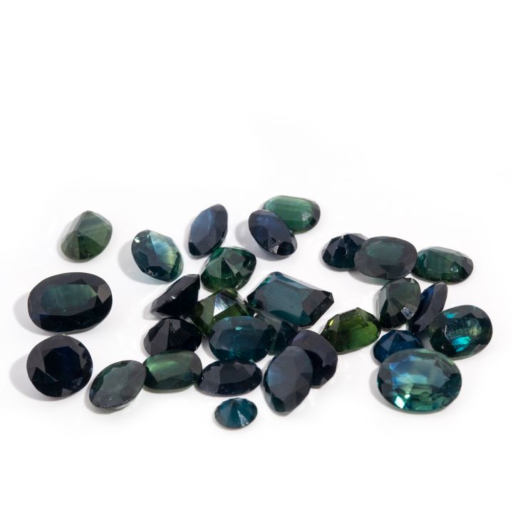 50.29 Carats of Green and Teal Sapphires
