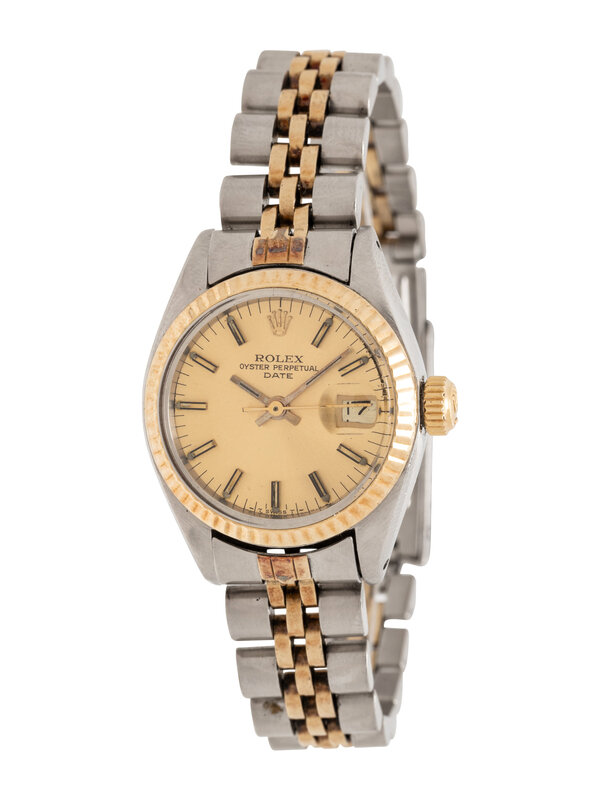 ROLEX, REF. 6917 STAINLESS STEEL AND 18K YELLOW 'LADY DATE
