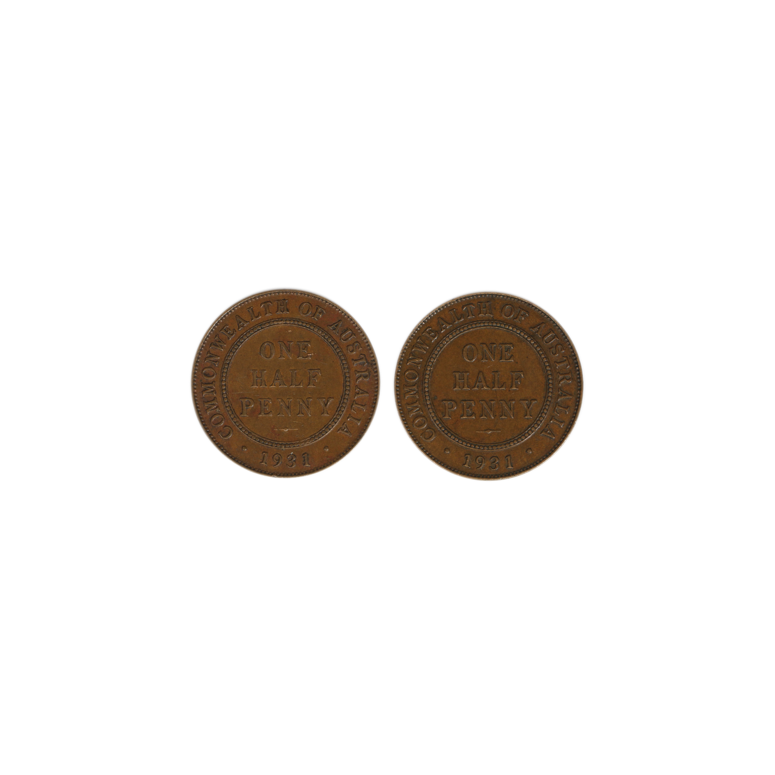 896. · George V, Half Penny, 1931, gEF