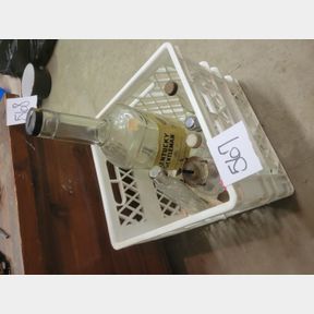Whiskey bottle bank and other glass containers