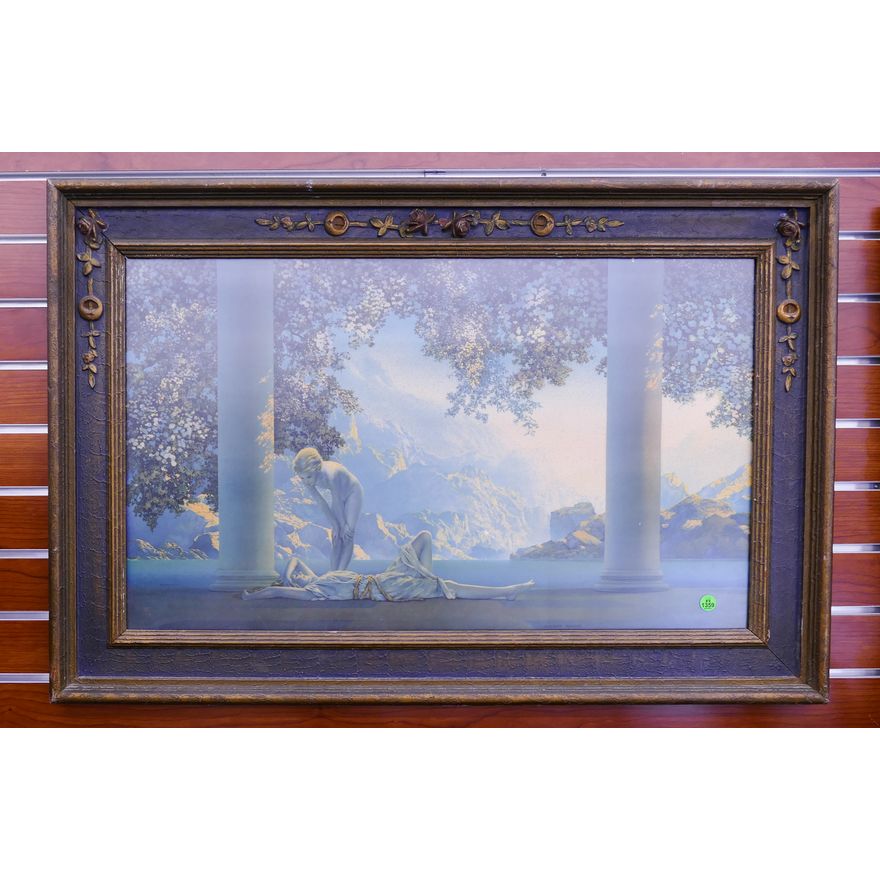 Maxfield Parrish 'Daybreak' Vintage Lithograph in Original Frame