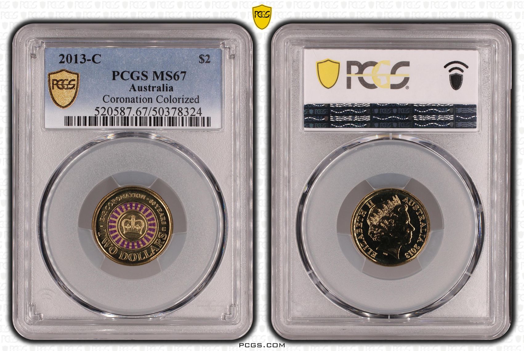 Coronation Colorized , Two Dollar, 2013-C, PCGS MS67