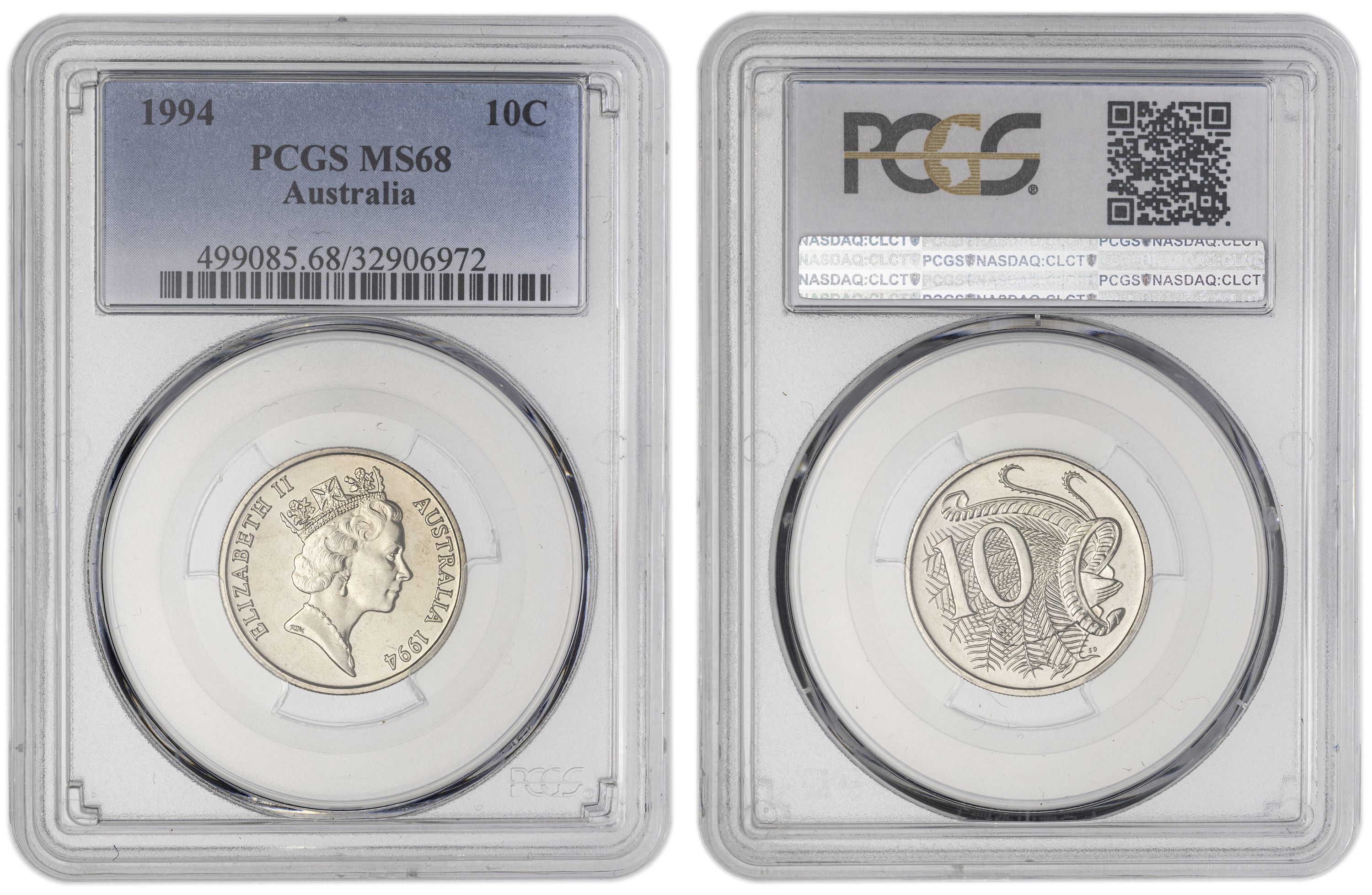 , Ten Cent, 1994, PCGS MS68