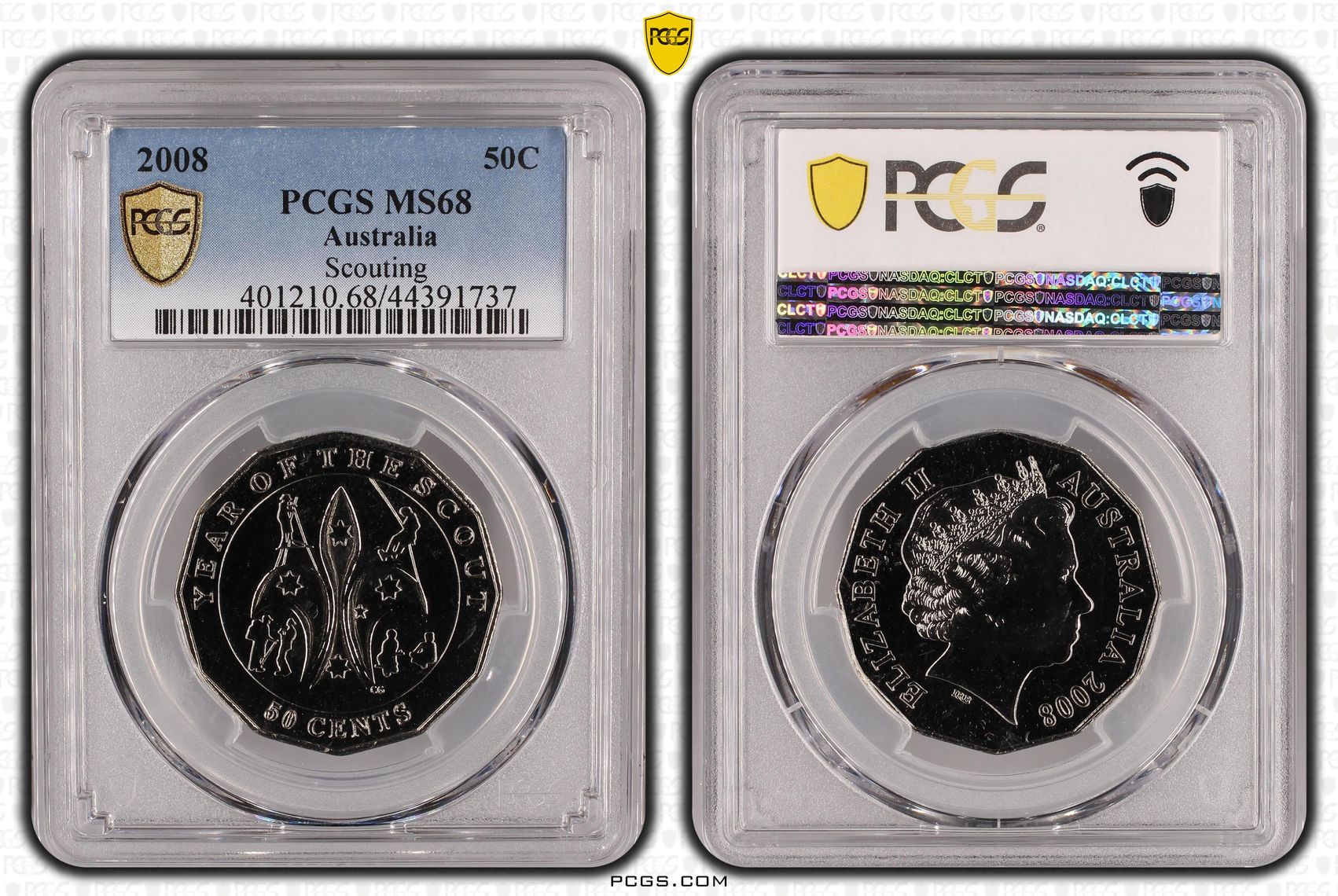 2008 Australia Fifty Cent, 50c Scouting PCGS - MS68 -737