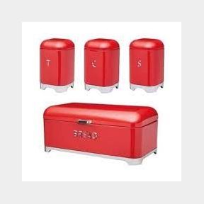 Bread Bin And Canister Set - Red --51466/2894 B1 (S7)