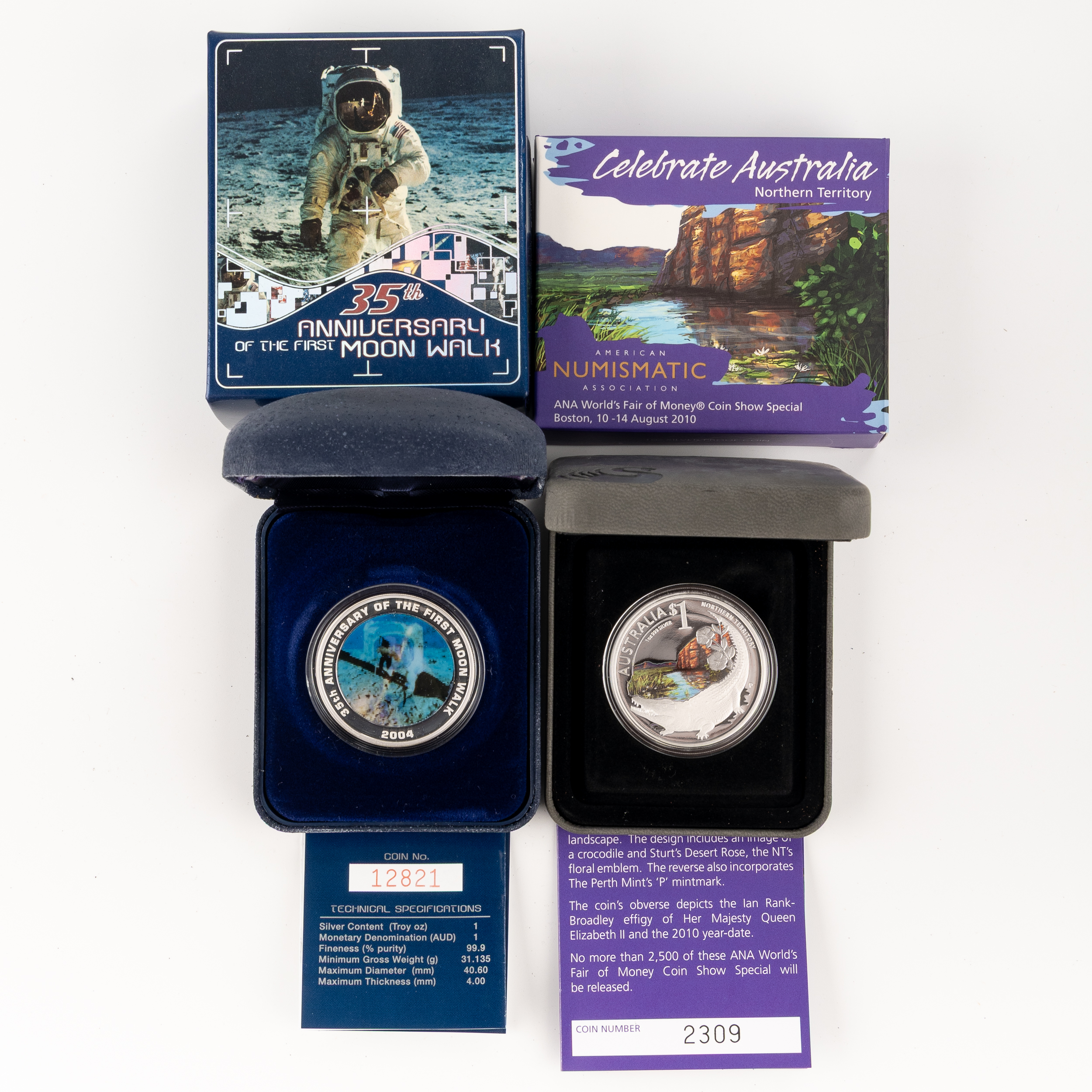 Elizabeth II, Perth Mint, One Dollar, 2004 & 2010, FDC