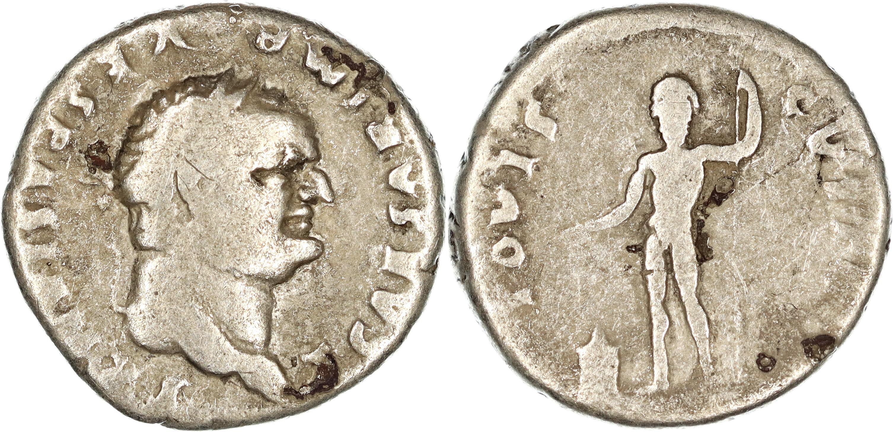 Roman Empire, Titus, Silver Denarius, 75-79 AD, aF