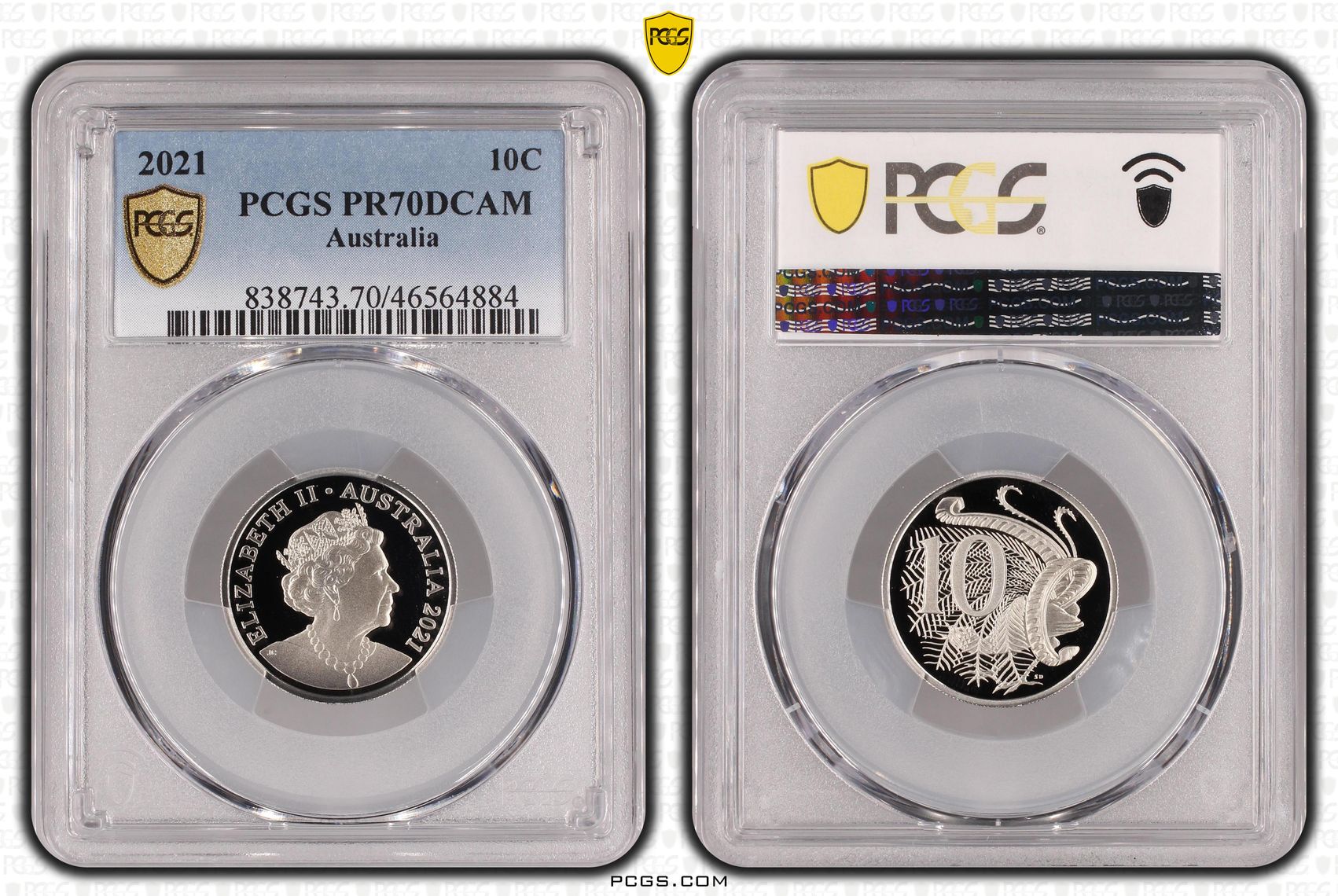 Ten Cent, 2021, Pcgs Pr70dcam
