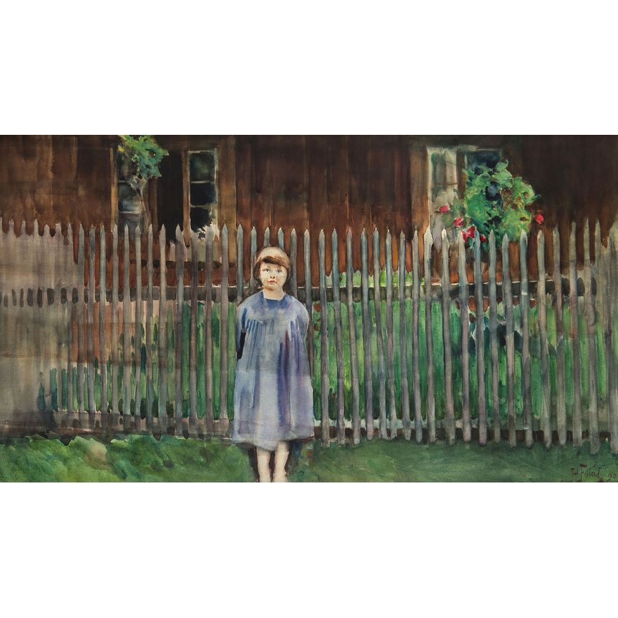 Julian Fałat | Widok z Bystrej. Córka artysty Kuka, 1907 r.
