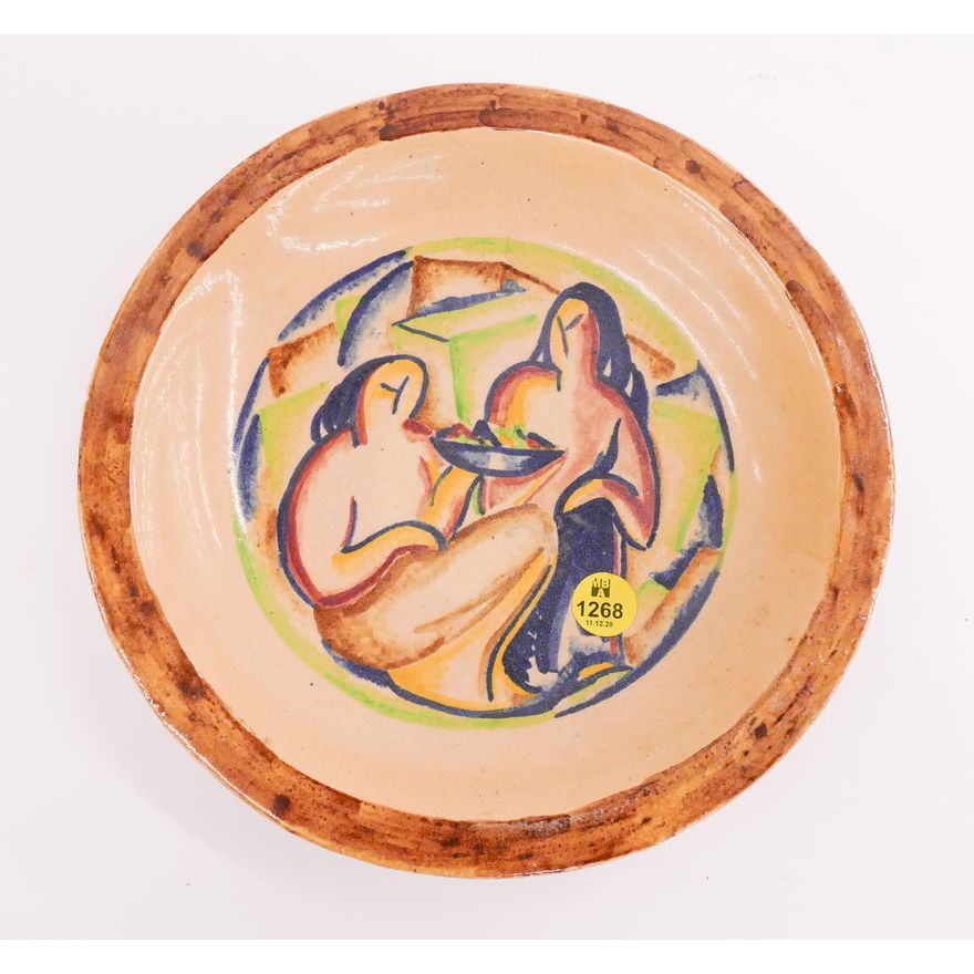 Huntsman French Art Deco Pottery Tray- 9''