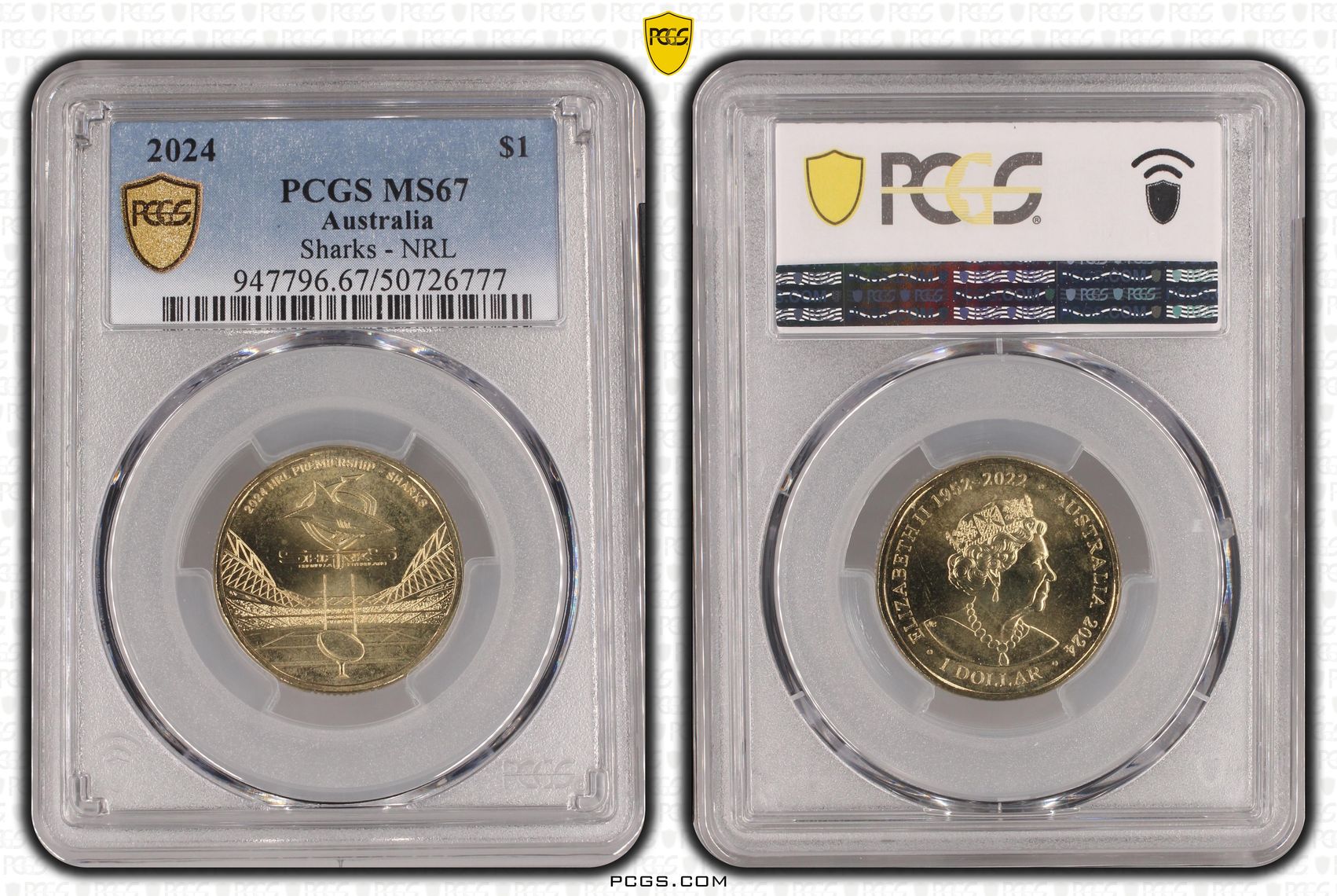 Sharks - NRL , One Dollar, 2024, PCGS MS67